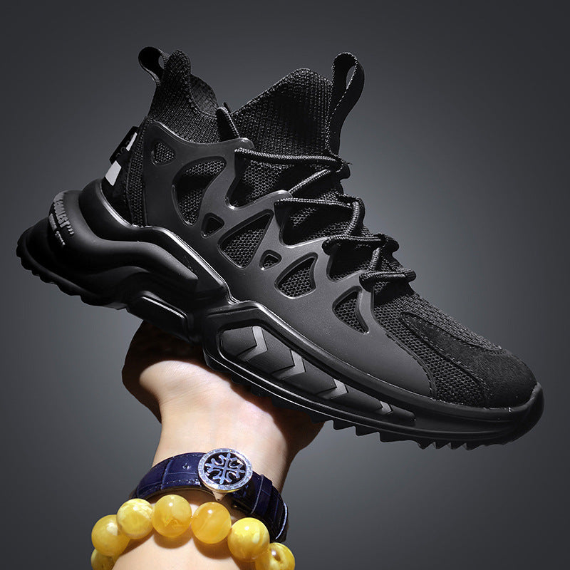 Fashion Black Sneakers Men's Non Slip Gym Running Sports Shoes