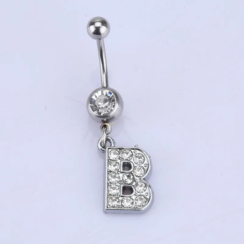 1/2PCS Letter Belly Button Rings Navel Piercing Nombril Ear Piercings Navel Earring Belly Piercings Body Jewelry Pircings