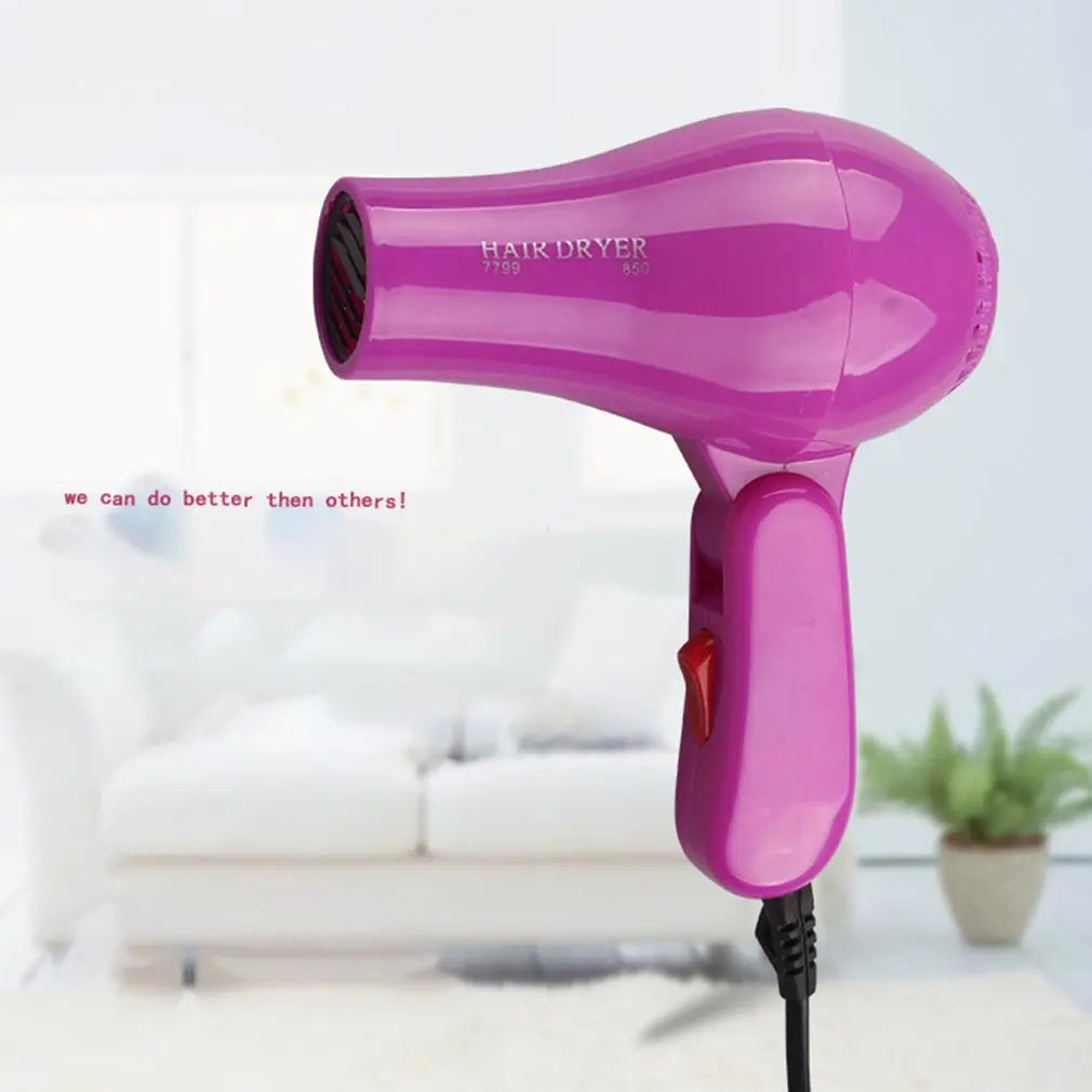 Mini Professional Hair Dryer Collecting Nozzle 220V Foldable Travel Household Electric Hair Blower Retractable Power Cord