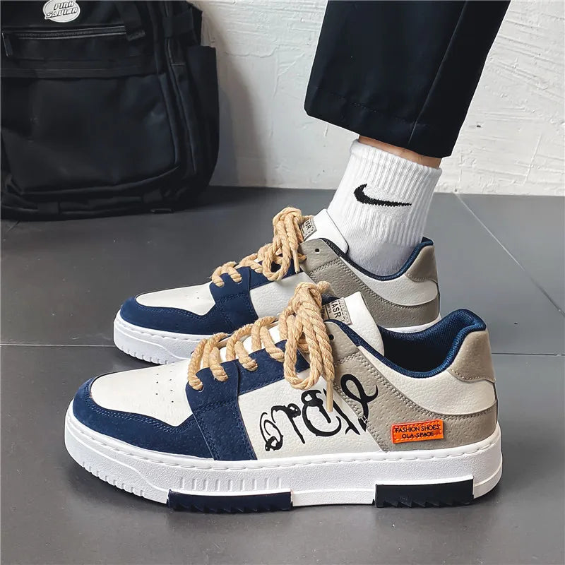 New Fashion Designer Shoes Men Casual Platform Sneakes Lace Up Trainers Student Sneakes Mens Vulcanized Shoes Zapatillas Hombre