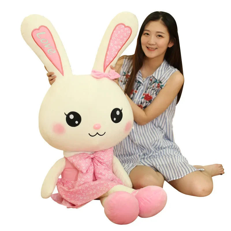 Rabbit Plush Toy Cute Skirt Rabbit Soft Animal Kids Cartoon Big Ear Bunny Plush Hug Stuffed Pillow Girl Christmas Birthday Gift