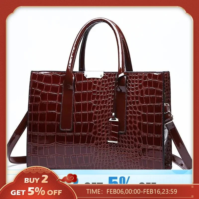 Crocodile Print Women Handbags Purse Tote Bags Adjustable Strap Top Handle Bag Large Capacity Crossbody Bags Work Travel Gift