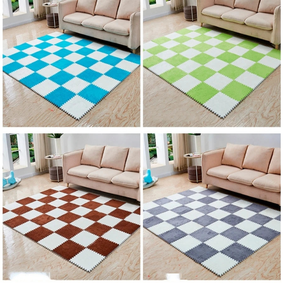 5/10/20 Pcs DIY 30*30*1.1-1.2cm Thick Living Room Bedroom  Kids Room Soft Carpet Magic Patchwork Jigsaw Splice Baby Climbing Mat