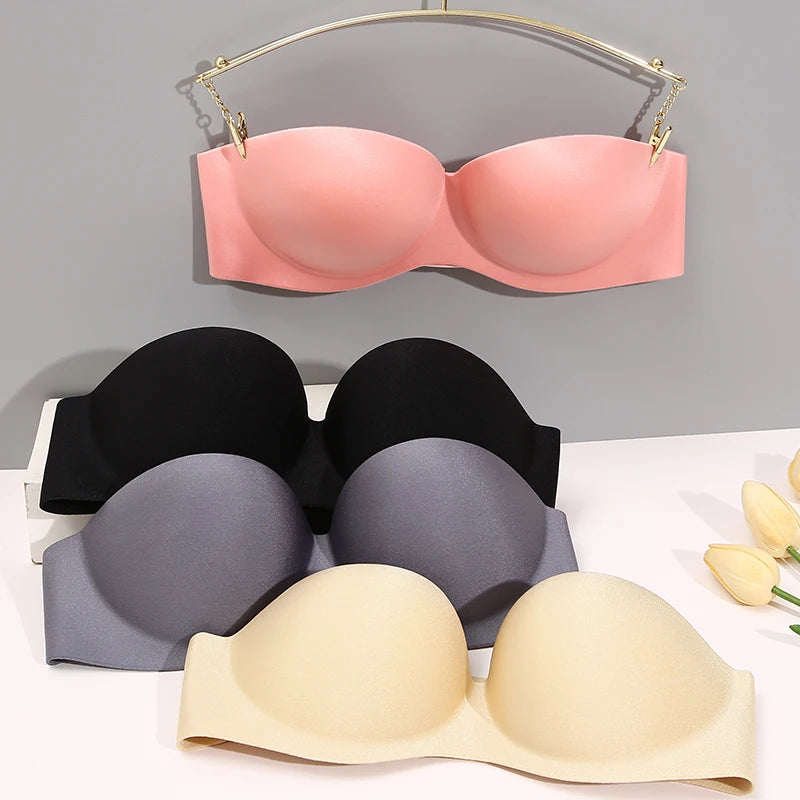 Women Invisible Bras Front Closure Bra Sexy Push Up Bra Underwear Lingerie Female Brassiere Strapless Seamless Backless Bralette