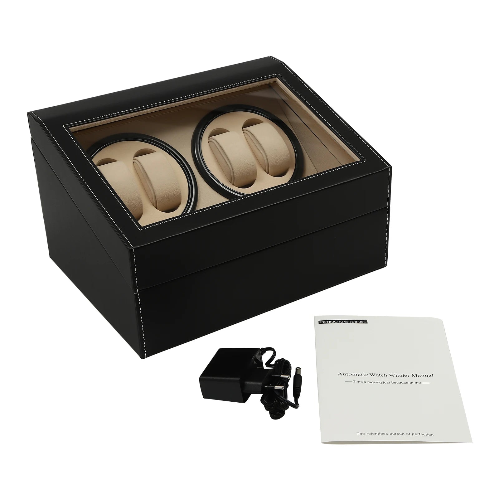 Hot Sale Black/Brown High Quality 4+6 Watch Winder Automatic Watch Display Box Luxury Storage Box Put Down 10 Watch