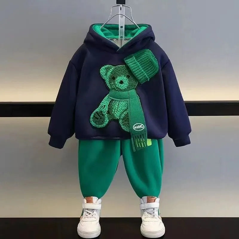 Boys Spring And Autumn Set 2023 New Trend Boys And Girls Baby Clothes Fashionable Childrens Sweater And Pants Two Piece Set Kids