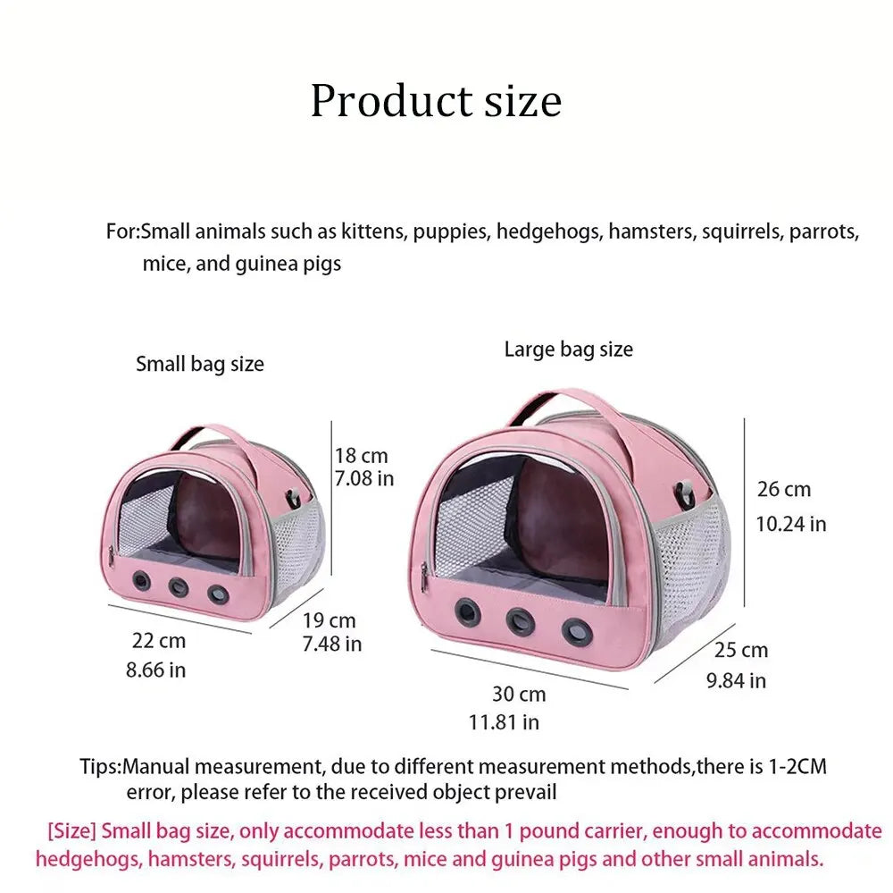 Portable Small Animal Carrier Bag Guinea Pig Carrier Cage Pet Carrier for Hamster Hedgehog Parrots Rat and Other Small Animals