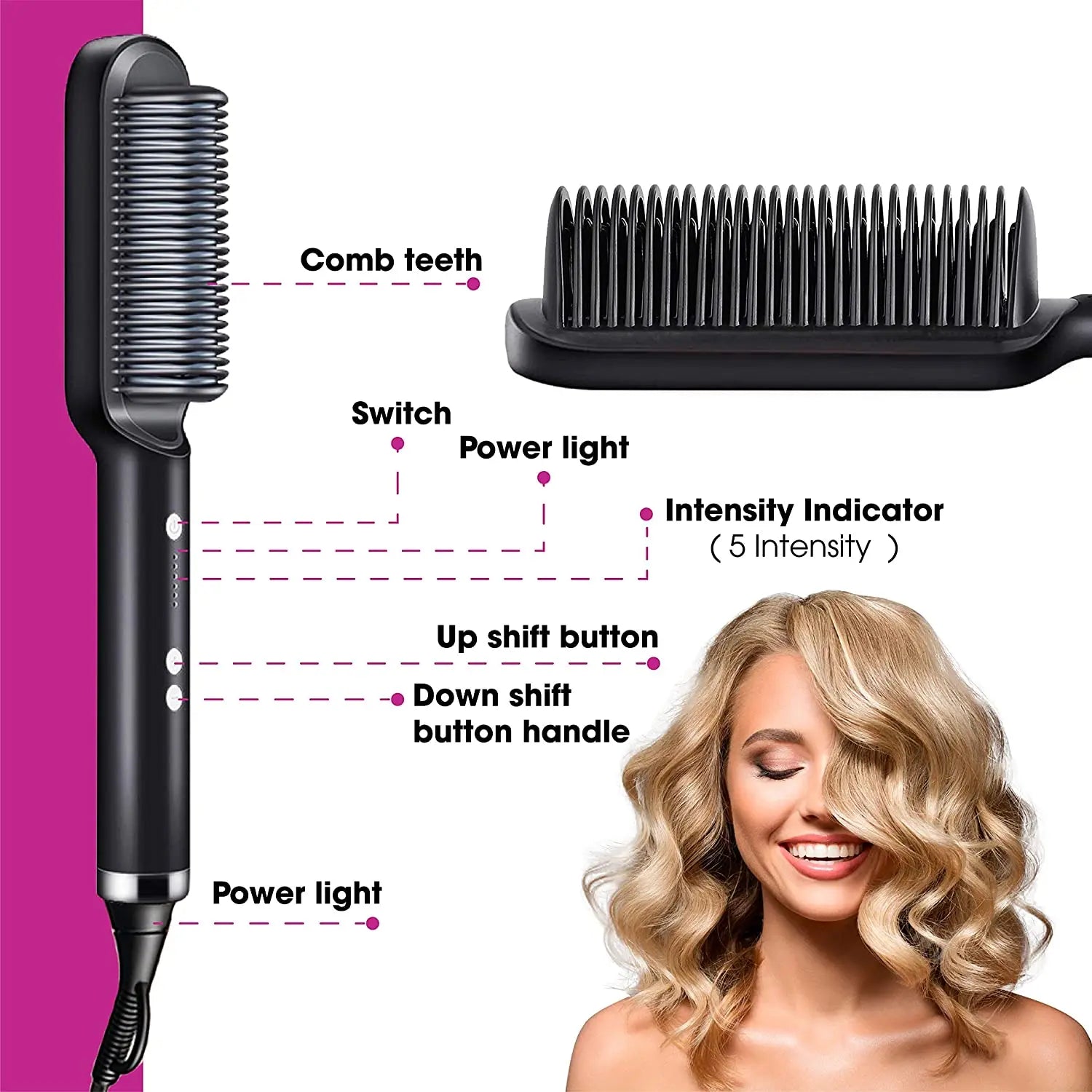 Hair Straightener Professional Quick Heated Electric Hot Comb Hair Straightener Personal Care Multifunctional Hairstyle Brush