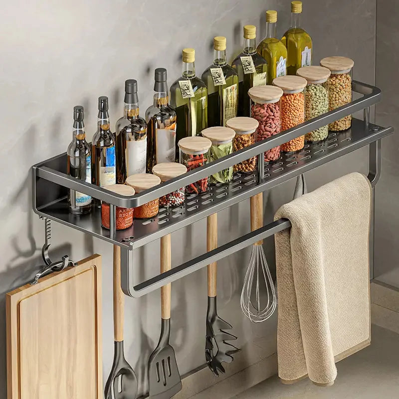Spice, Farmhouse Condiment Organizer Cabinet Hanging, Flexible Wall Shelf Kitchen Storage, Perfect for Kitchen Item Storage