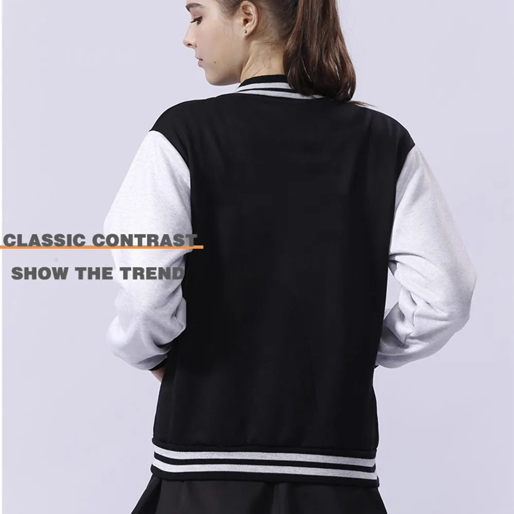 Black White Solid Color Jacket Loose Oversized Clothes Casual Men Baseball Clothes Personality Street Coat Warm Fleece Jackets