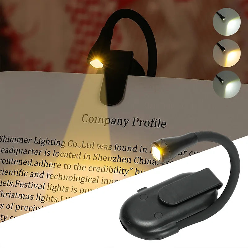 Mini Foldable Book Light Eye Protection Light Clip-on 360° Flip Study Lamp Rechargeable Battery Travel Bedroom Reading Lamp