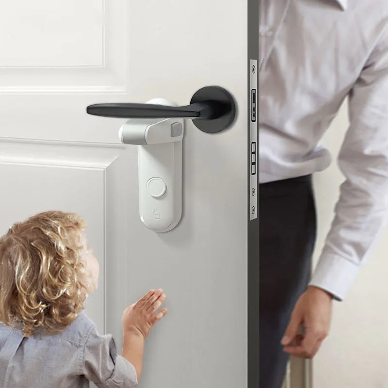 Child safety door handle lock Pet room door handle lock Protection baby door handle lock Punch free Easy to install and use