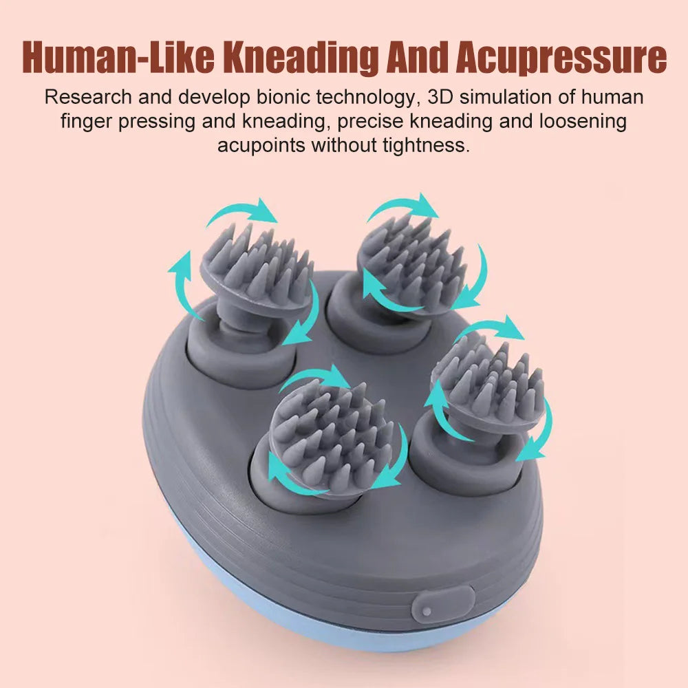 Electric Cats Massager Head Masager Scalp Massage Machine Anti Stress Relax Migraine Headache Relief Relax USB Rechargeable