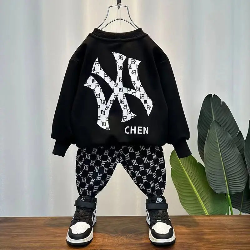 Boys Clothing Set 2024 New Children's Baby Top and Pants Two Piece Boys Long Sleeve Sweater Set Kids Clothes Suit 2 3  5  7 9Y