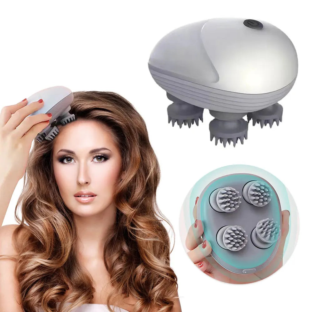 Electric Cats Massager Head Masager Scalp Massage Machine Anti Stress Relax Migraine Headache Relief Relax USB Rechargeable