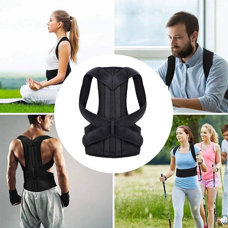 Reinforced Belt Lumbar Column Posture Corrector Vest  Adjustable Back Support Strap Shoulder Spine Brace Neck Stretcher Trainer