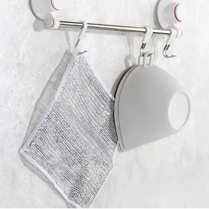 Metal Wire Dish Towel 20cm Wire Dishcloths Non-stick Oil Iron Dishrag Kitchen Pan Pot Dishes Cleaning Rag Napery Dishcloth Rags