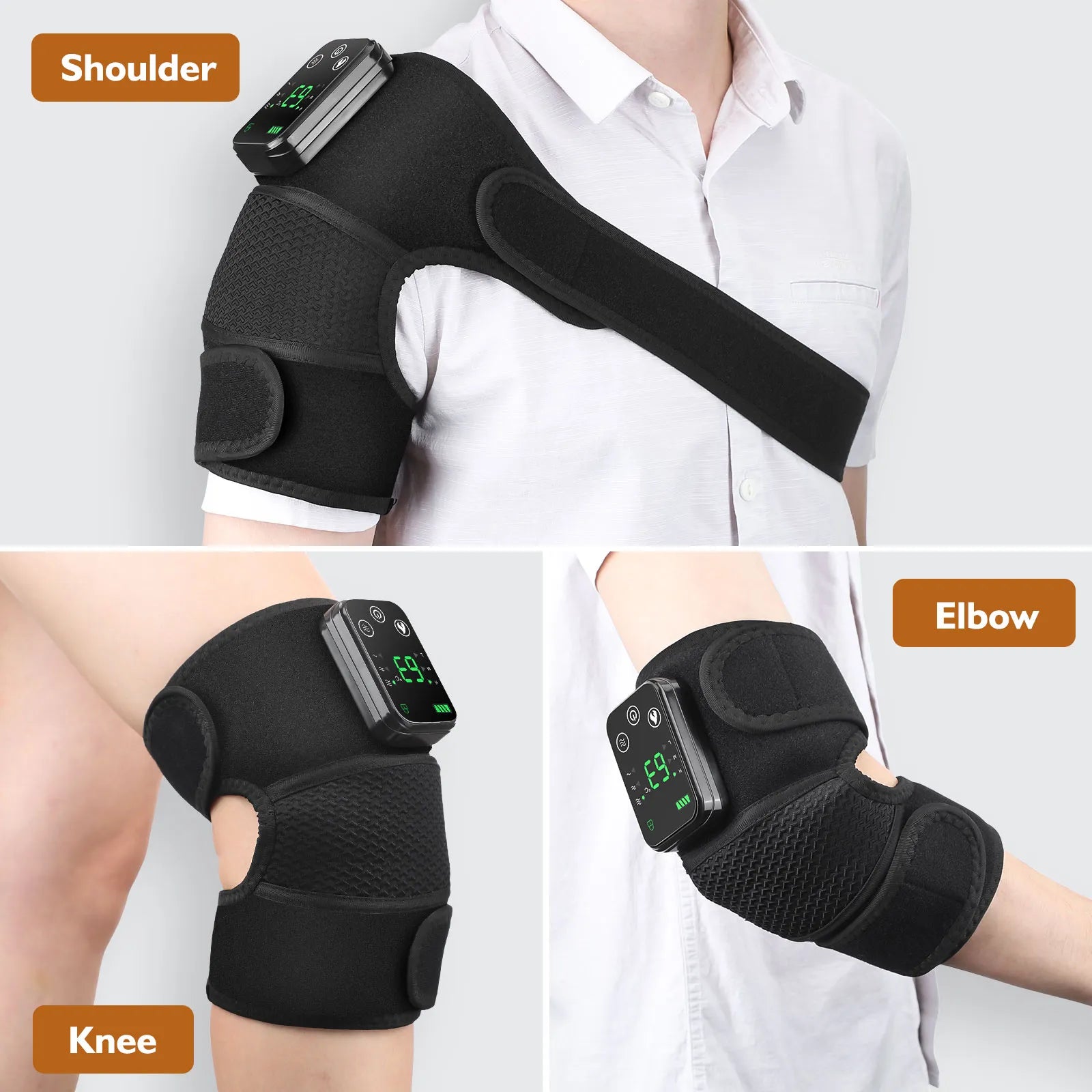 3 in 1 Knee Massager Electric Leg Joint Heating Therapy Vibration Massage Elbow Brace Arthritis Pain Physiotherapy Knee Support