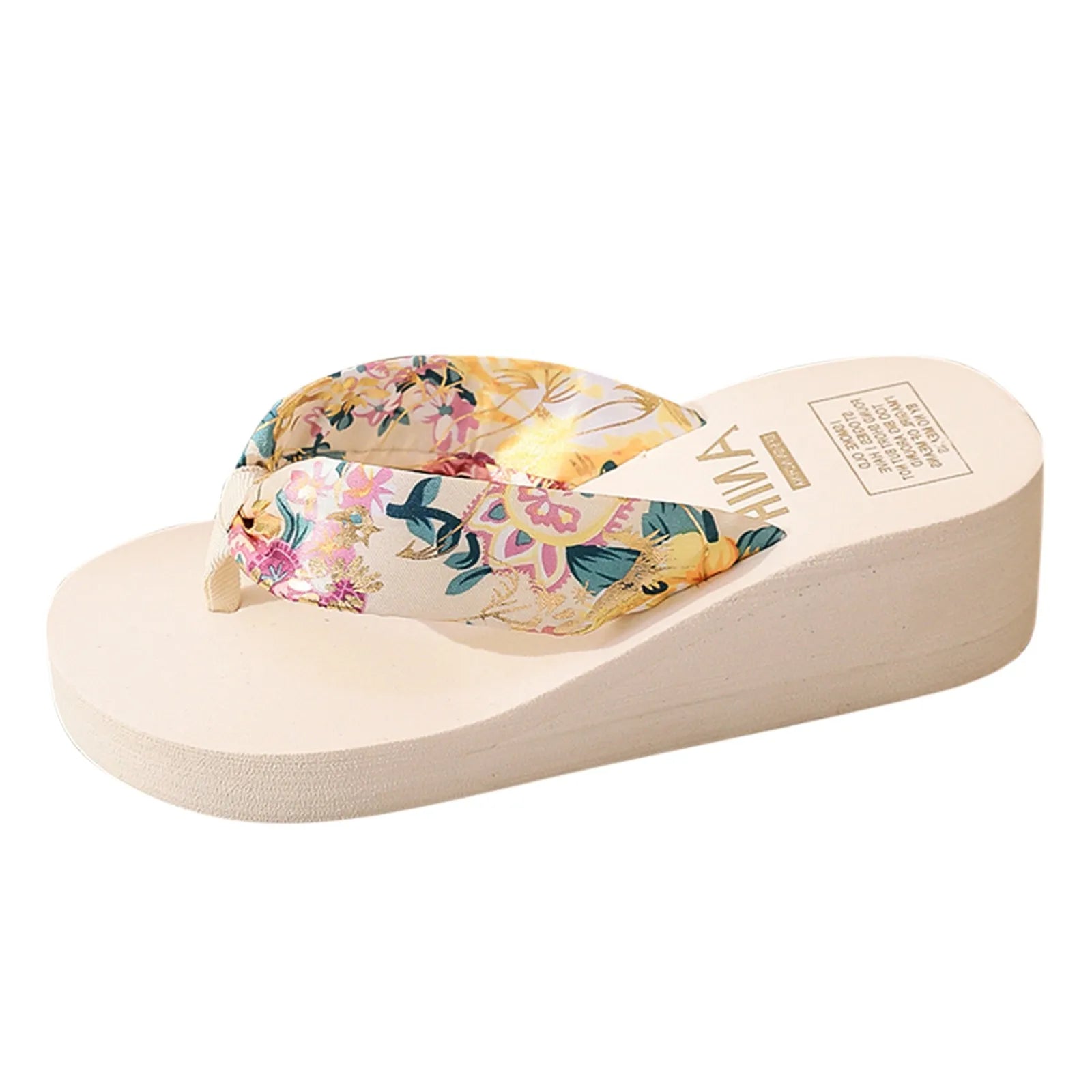 Bronzing Printing Satin Sandals Beach Slope Heel Slipper Outdoor Wedge Heel Flip Flip Flops Women Gel Mens Flip Flop Spa Thong