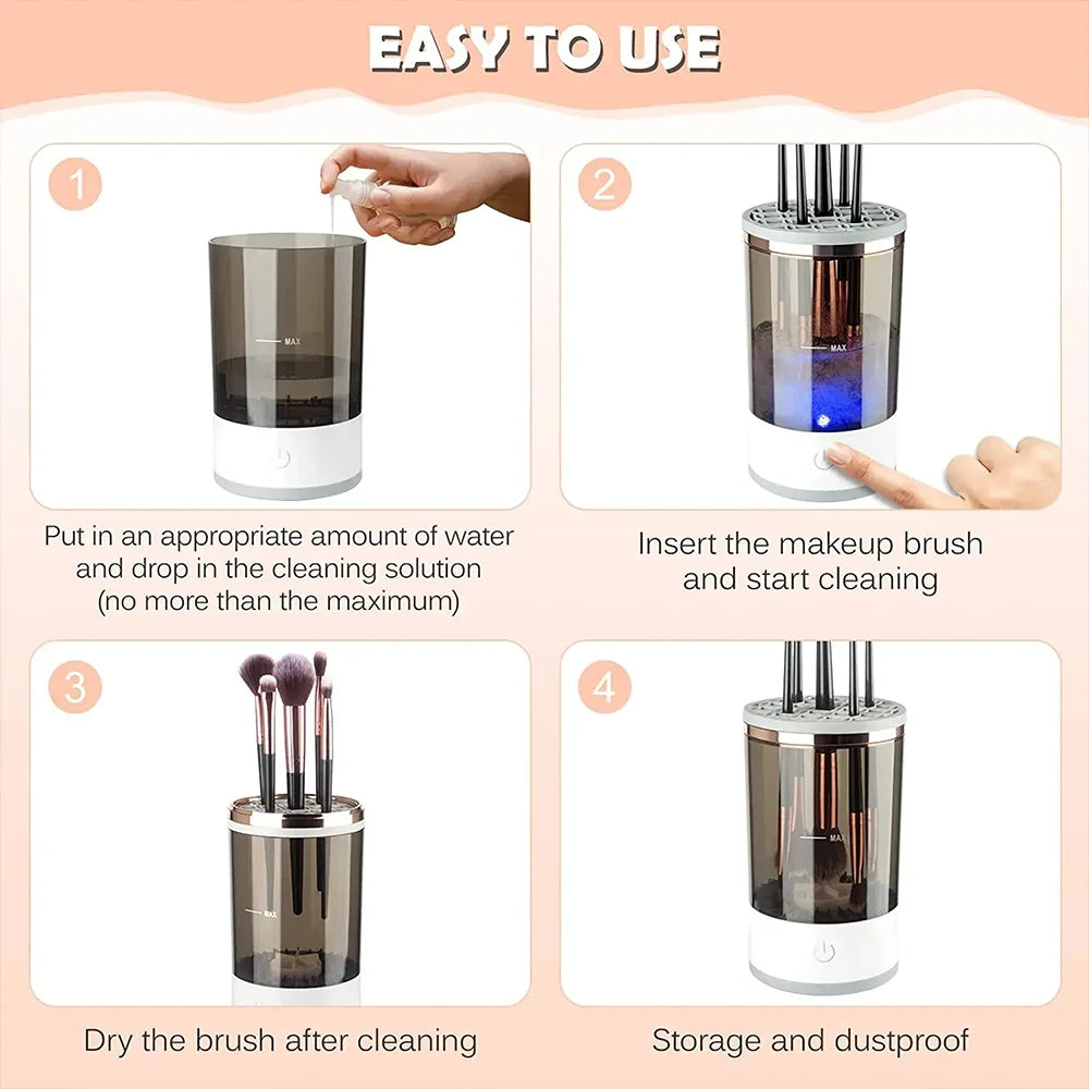 Automatic Electric Makeup Brush Cleaner Rechargeable Lazy Cleaning Brush Washer Quick Dry Tool Dropshipping