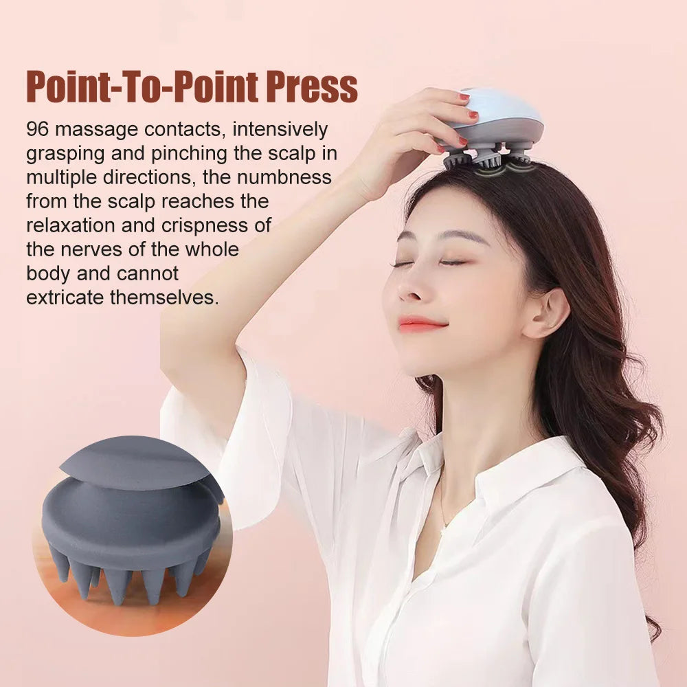 Electric Cats Massager Head Masager Scalp Massage Machine Anti Stress Relax Migraine Headache Relief Relax USB Rechargeable