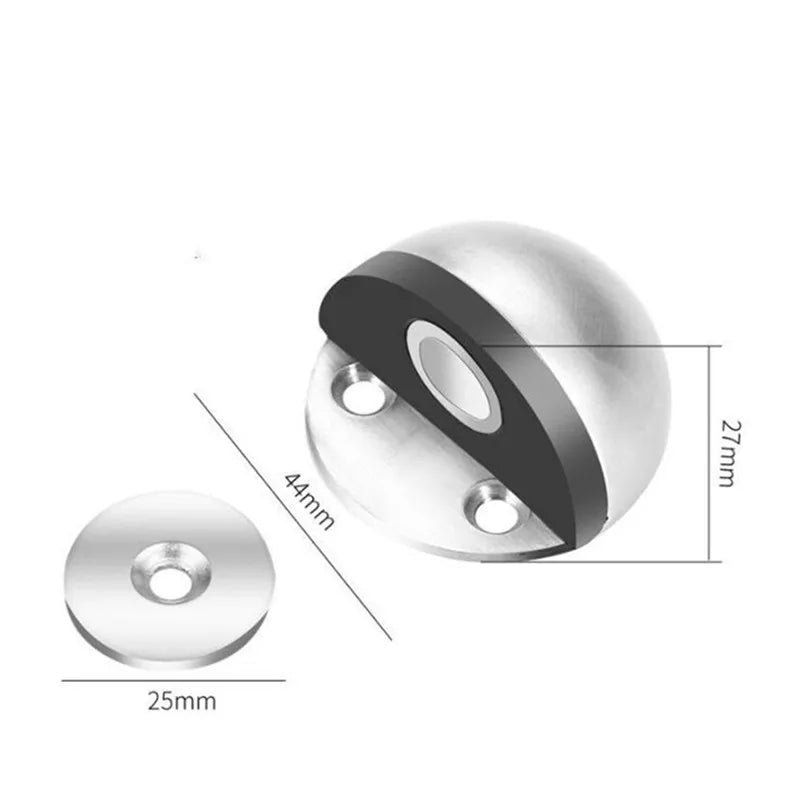 KK&FING Stainless Steel Magnetic Door Stopper Punch-free Door Touch Magnetic Suction Rubber Semi-circle Anti-collision Door Stop