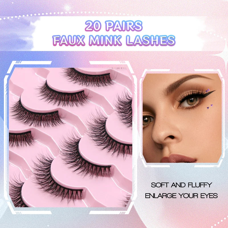 20 Pairs 3D Mink Eyelashes