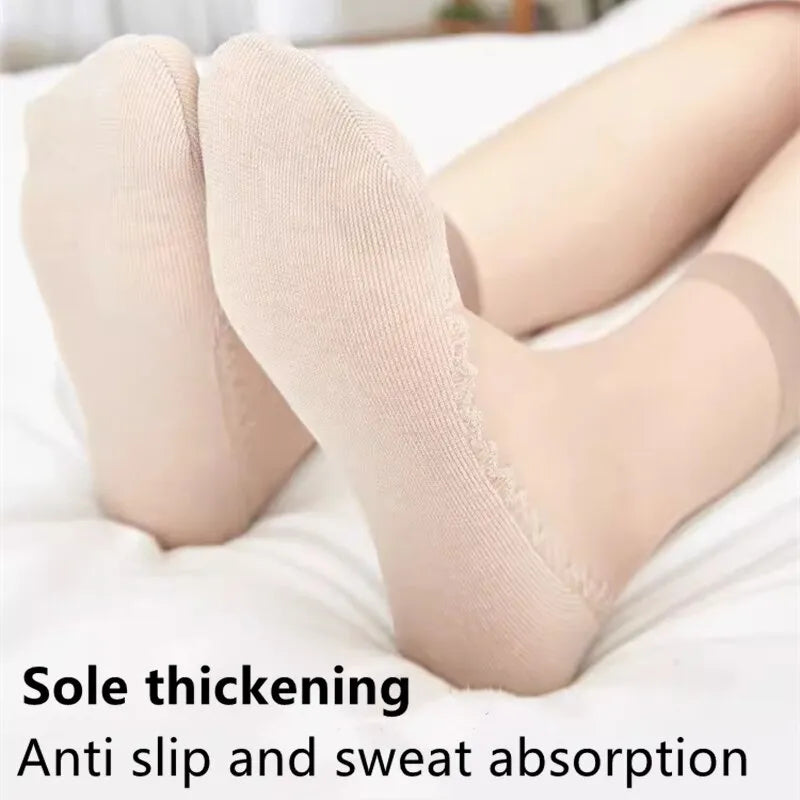 10pairs Womens Anti-Slip Cotton Socks ,Sweat Absorbing Anti-Slip Cotton Bottom Stretch Socks