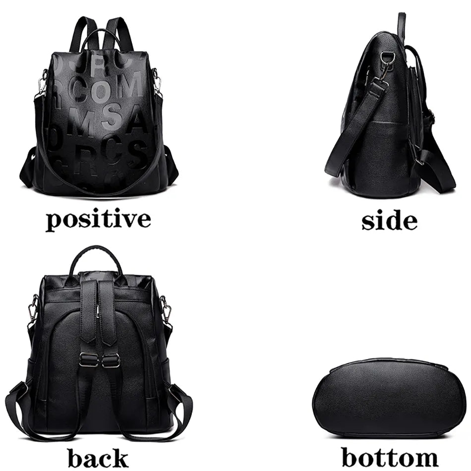 2023 New Women Backpack High Quality Soft Leather Backpack School Bags For Girls Large Capacity Anti-theft Travel Backpack Sac