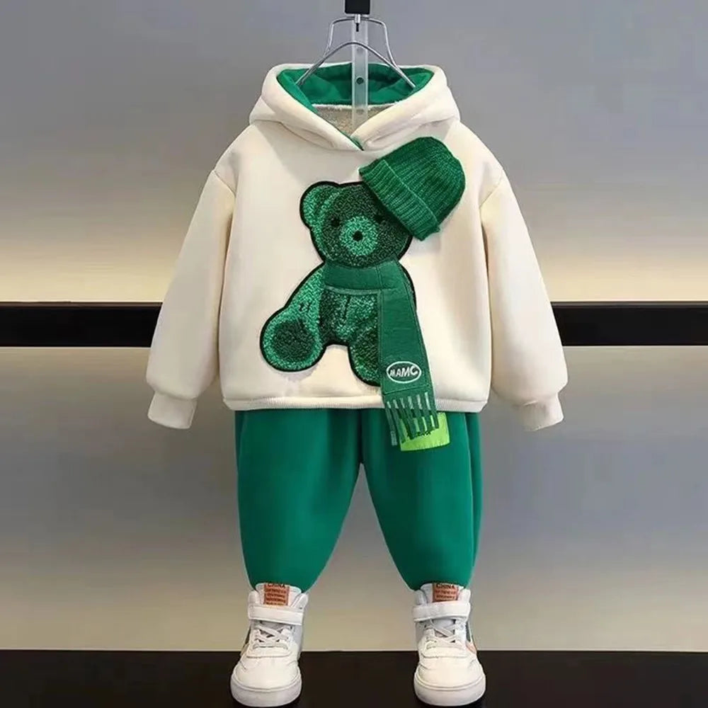 Boys Spring And Autumn Set 2023 New Trend Boys And Girls Baby Clothes Fashionable Childrens Sweater And Pants Two Piece Set Kids