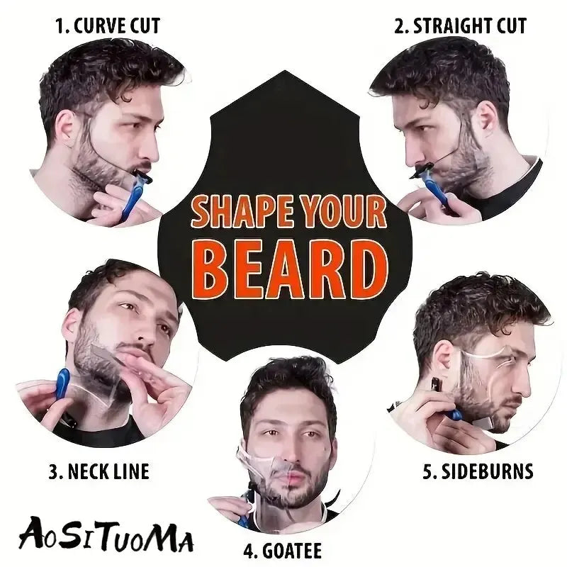 Beard Styling Comb Clear Beard Ruler Men's Care Comb Sideburns Beard Trim Contour Tool