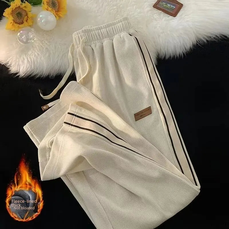 1950s American Retro Men Spring Autumn Corduroy Casual Pants Straight Pants Loose Long Breathable Sporty Style
