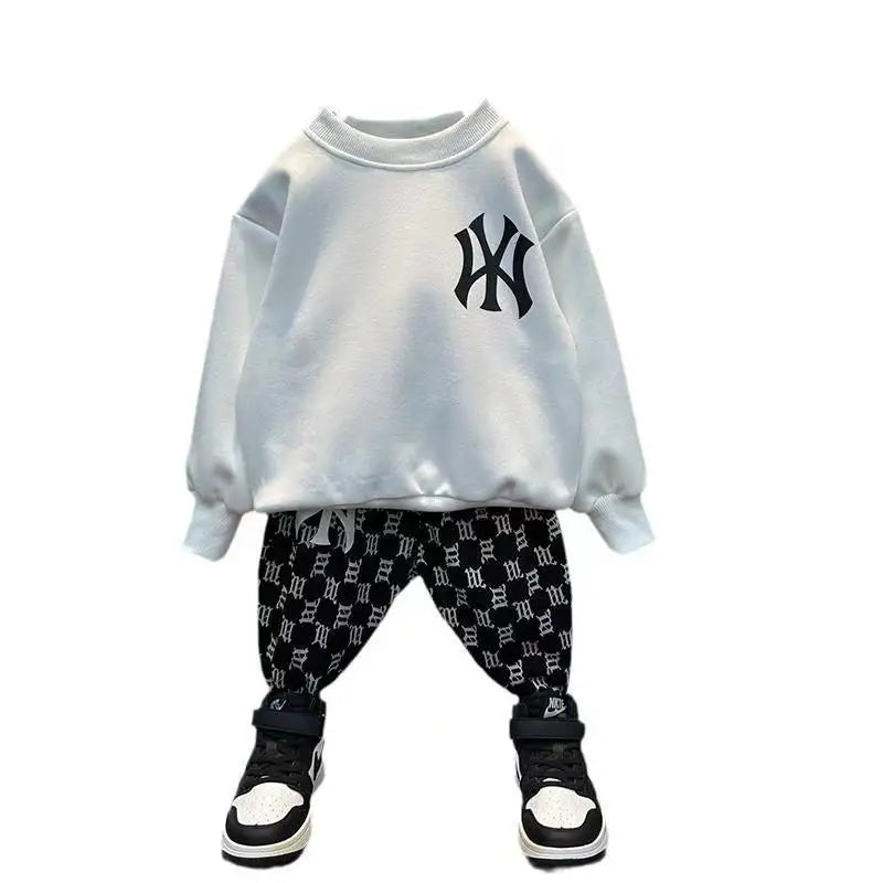 Boys Clothing Set 2024 New Children's Baby Top and Pants Two Piece Boys Long Sleeve Sweater Set Kids Clothes Suit 2 3  5  7 9Y