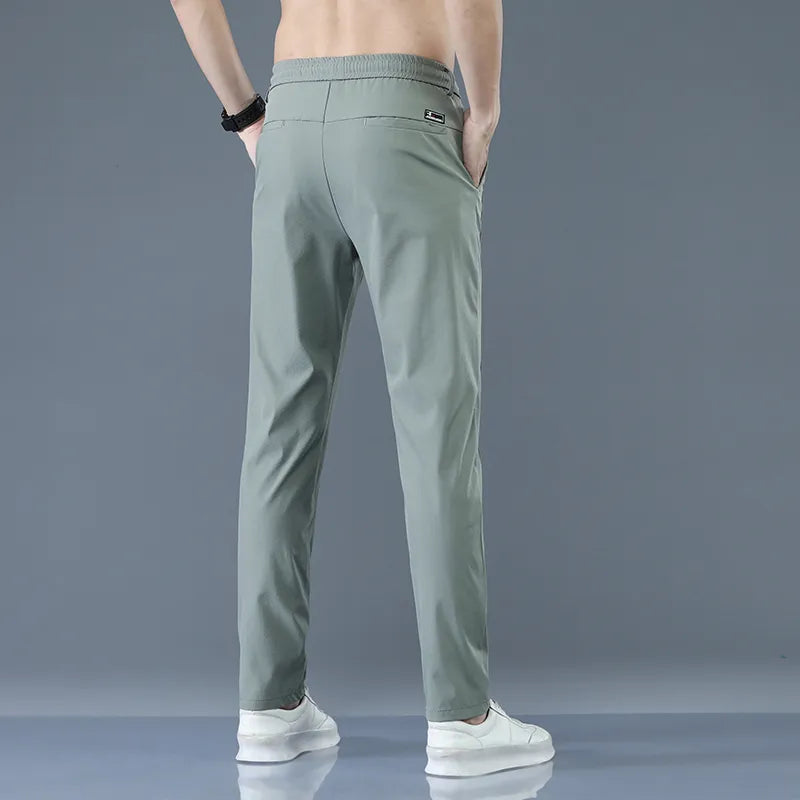 New Spring Summer Men's Casual Pants Slim Pant Straight Thin Trousers Male Fashion Stretch Khaki Jogging 28-38