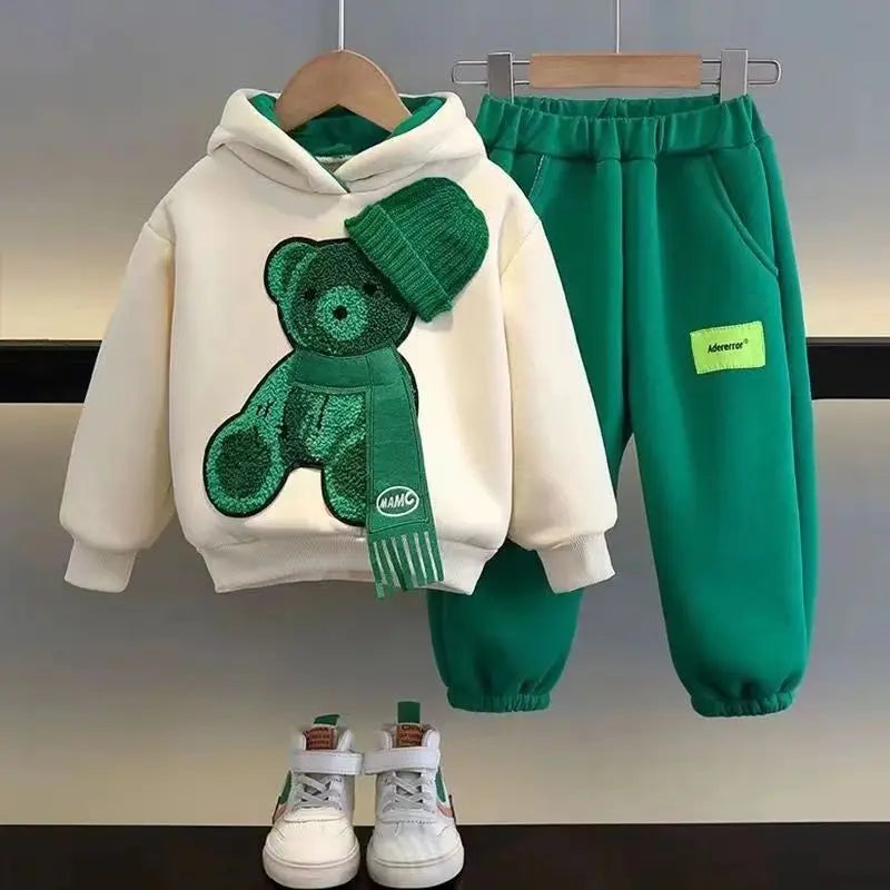 Boys Spring And Autumn Set 2023 New Trend Boys And Girls Baby Clothes Fashionable Childrens Sweater And Pants Two Piece Set Kids