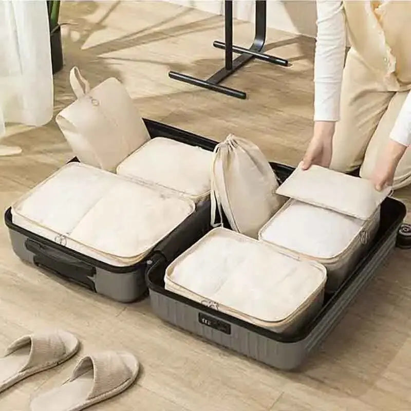 7pcs/Set Travel Storage Bag Luggage Storage Bag Set Clothes Suitcase Clothes Underwear Waiting For Production Finishing Packing