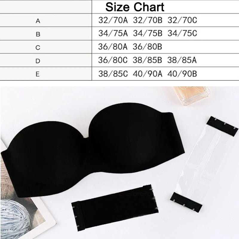 Women Invisible Bras Front Closure Bra Sexy Push Up Bra Underwear Lingerie Female Brassiere Strapless Seamless Backless Bralette