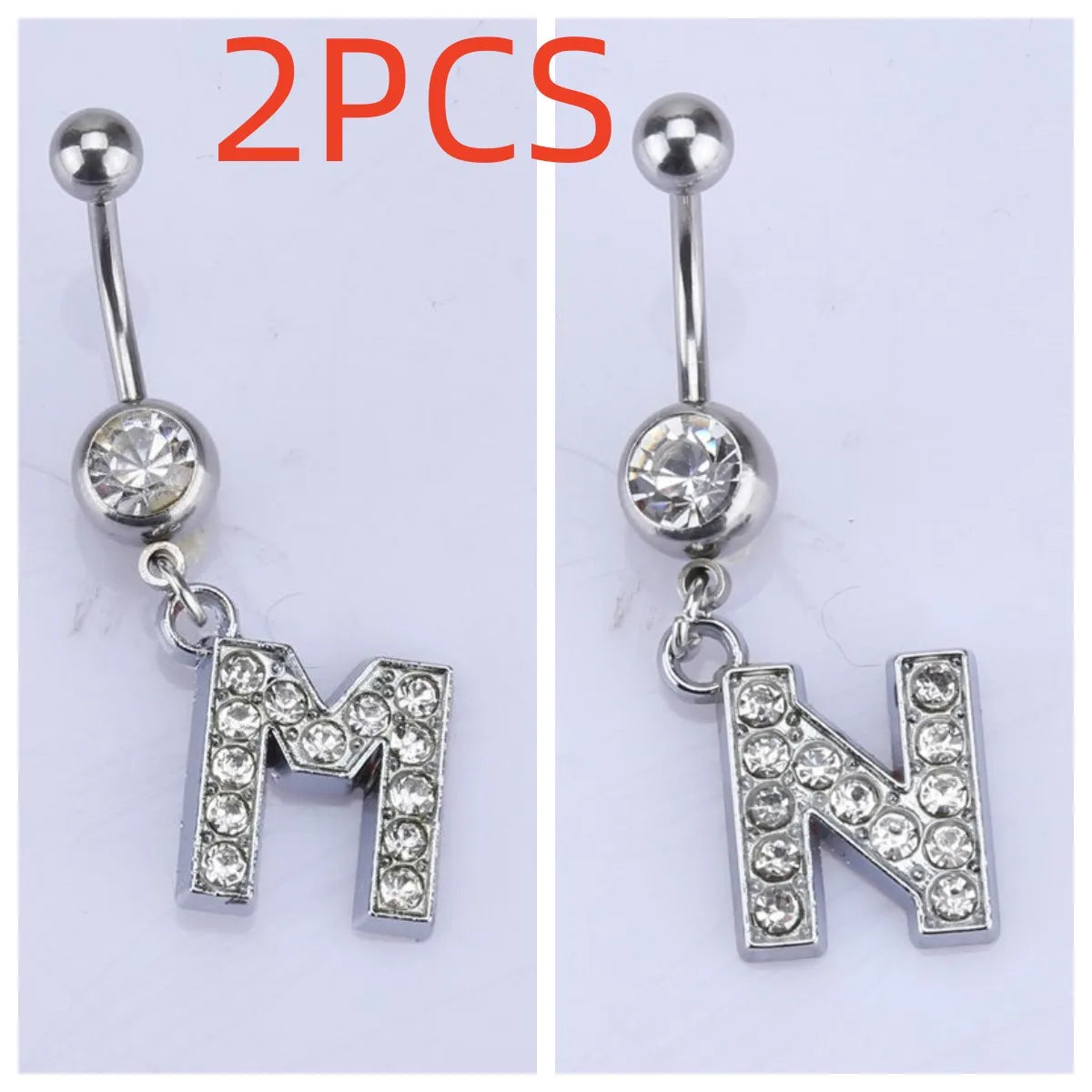 1/2PCS Letter Belly Button Rings Navel Piercing Nombril Ear Piercings Navel Earring Belly Piercings Body Jewelry Pircings