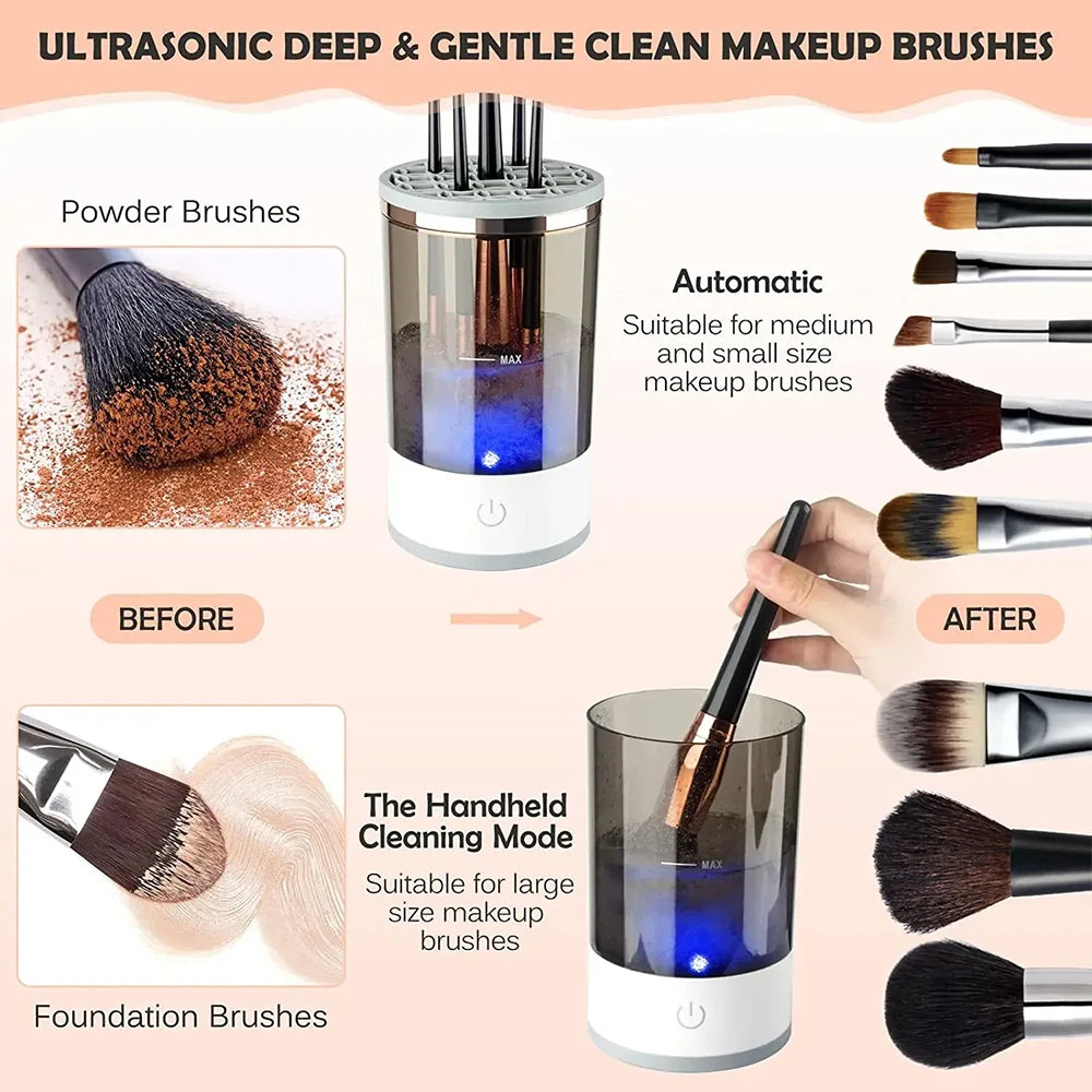 Automatic Electric Makeup Brush Cleaner Rechargeable Lazy Cleaning Brush Washer Quick Dry Tool Dropshipping