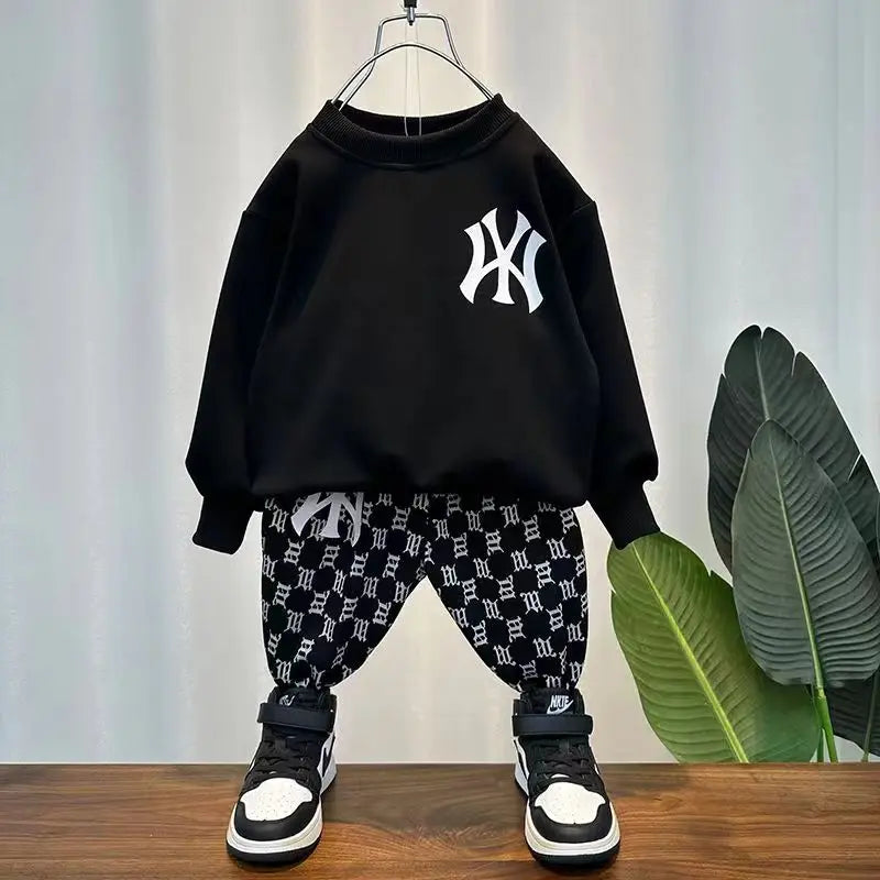 Boys Clothing Set 2024 New Children's Baby Top and Pants Two Piece Boys Long Sleeve Sweater Set Kids Clothes Suit 2 3  5  7 9Y