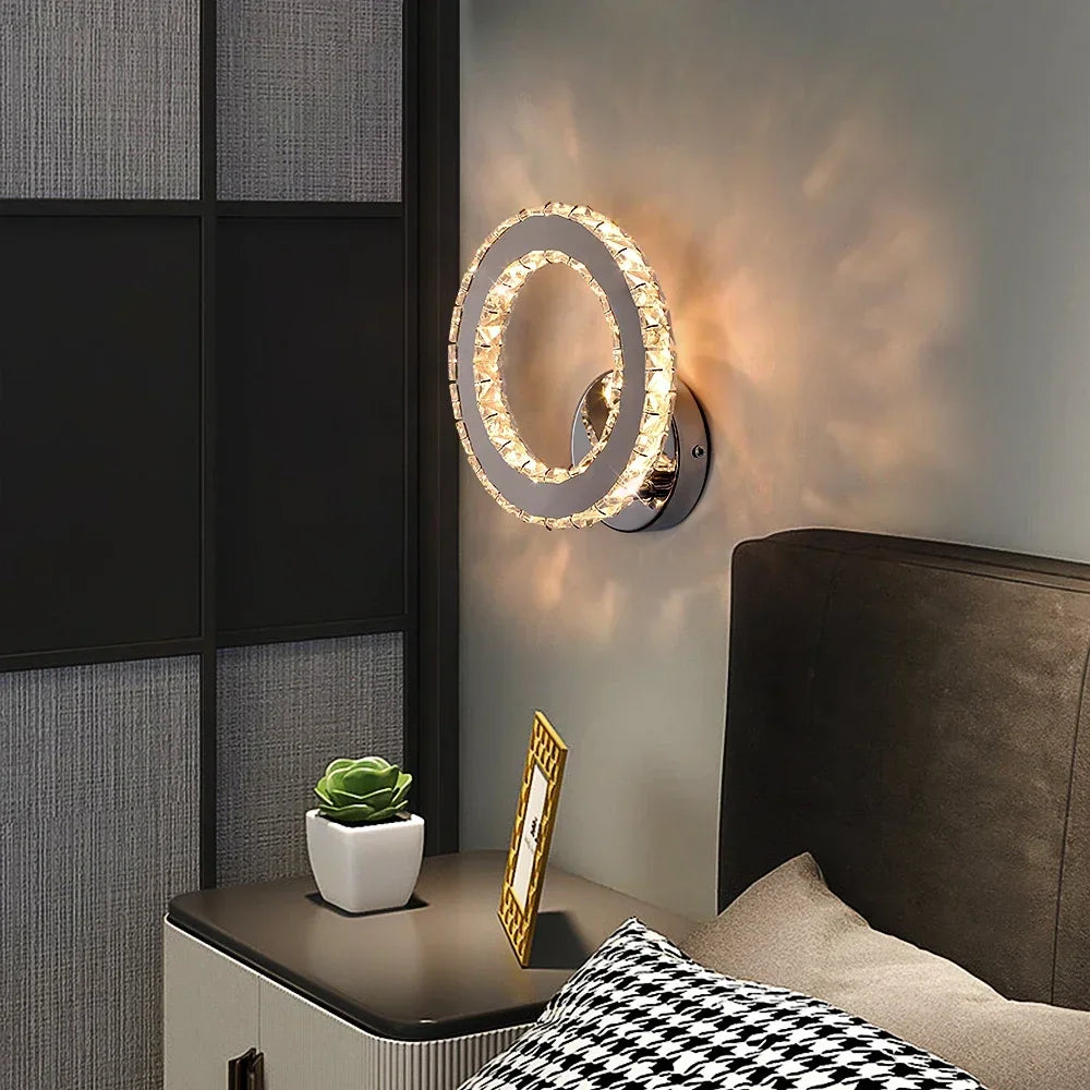 Modern Crystal Led Wall Lamps Bedside Corridor Aisle Wall Sconce Minimalist Luxury Living Room Wall Lighting Fixtures Restaurant