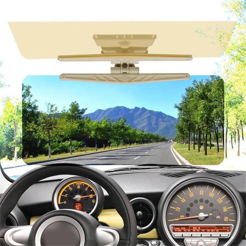 2 in 1 Car Sun Visor HD Goggle Car Day and Night Anti-UV Anti-Dazzle Sun Block Sunshade Rotatable Clear Driving Mirror