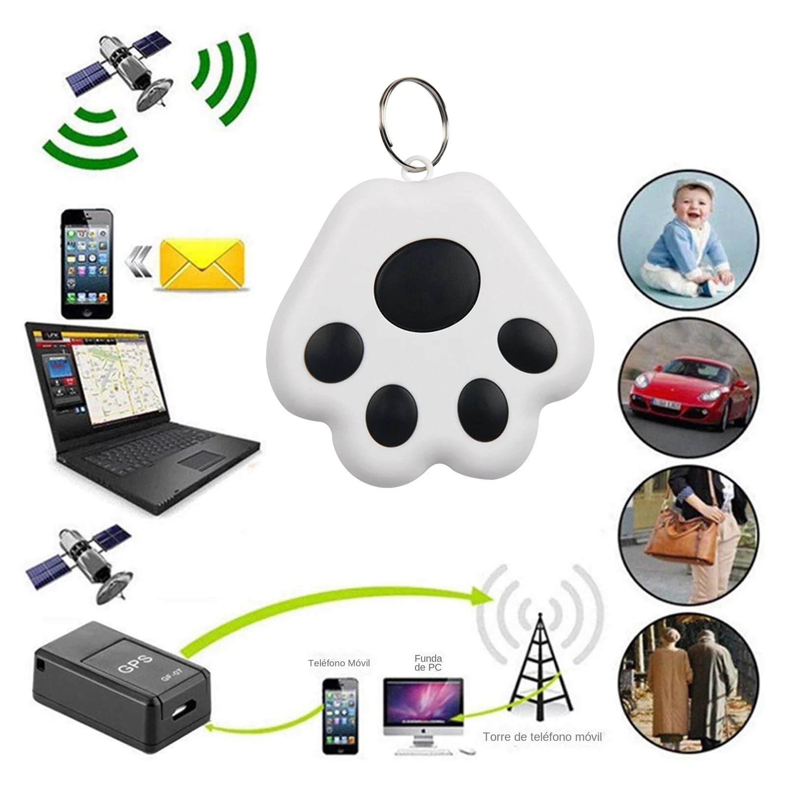 Pet Smart GPS Tracker Mini Anti-Lost Waterproof Bluetooth Locator Tracer For Pet Dog Cat Kids Car Wallet Key Collar Accessories