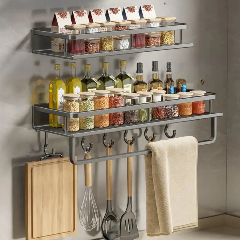Spice, Farmhouse Condiment Organizer Cabinet Hanging, Flexible Wall Shelf Kitchen Storage, Perfect for Kitchen Item Storage